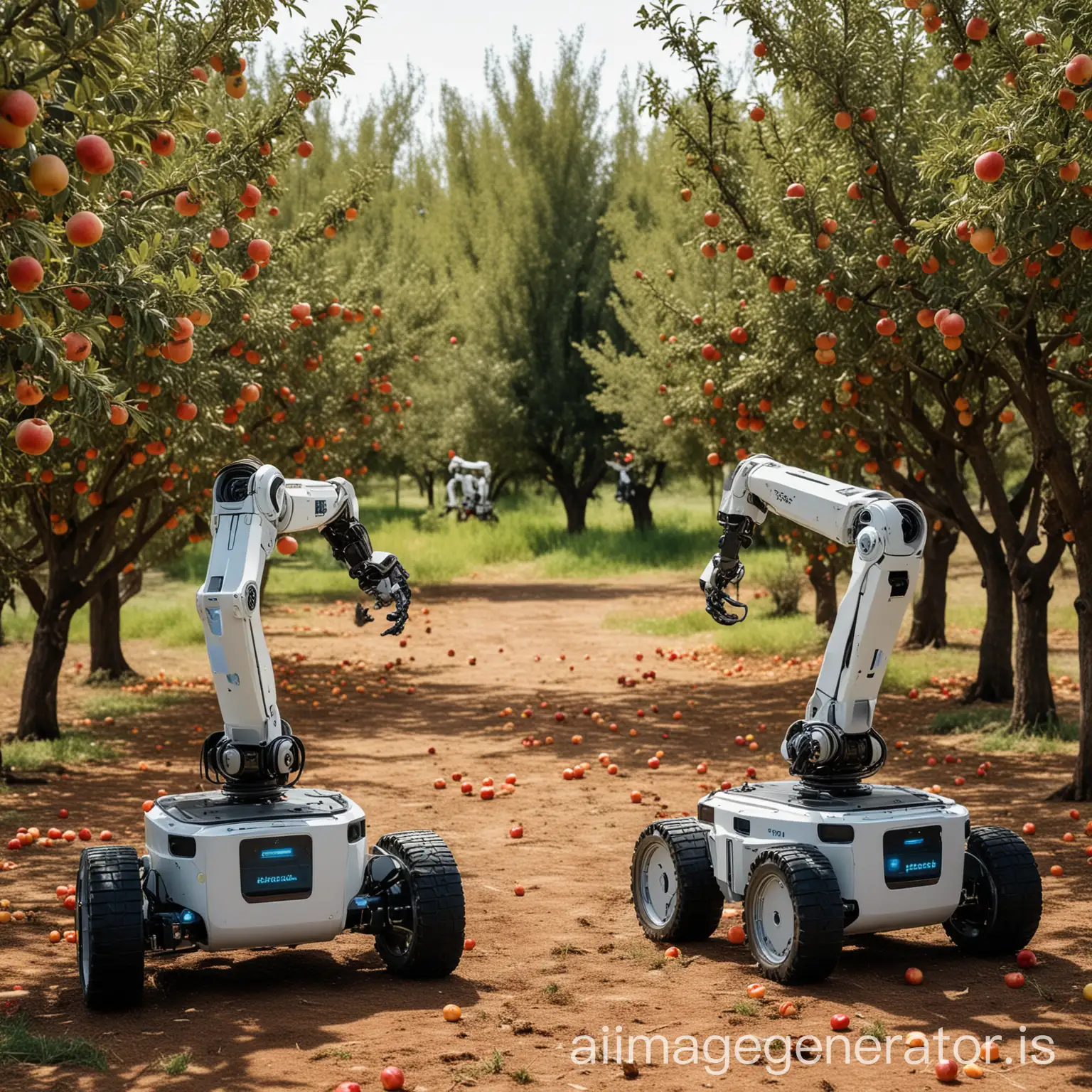 Autonomous-Vehicle-with-Robotic-Arms-Harvesting-Apples-in-an-Orchard