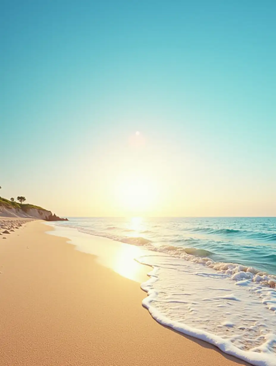 a beach with sand and sun