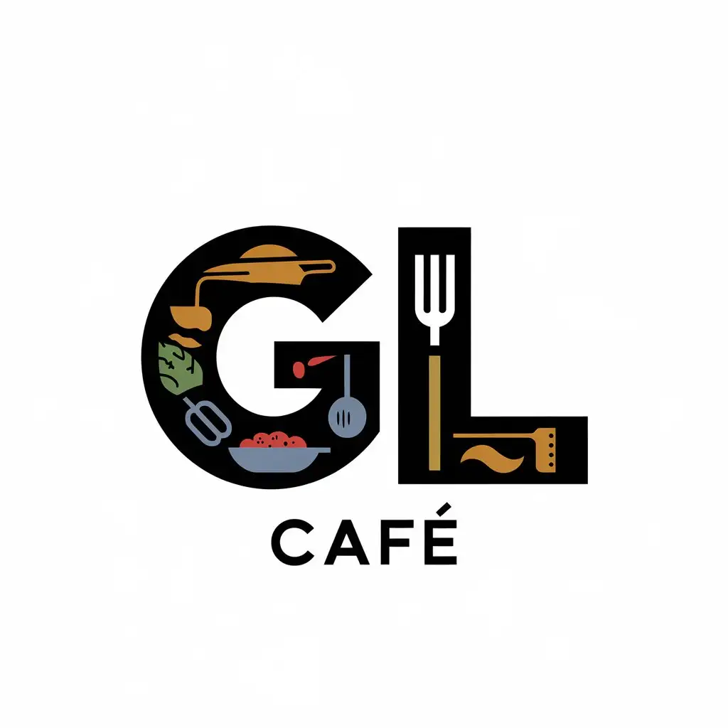 LOGO-Design-for-GL-Cafe-Typography-with-Cooking-Elements-on-Clear-Background