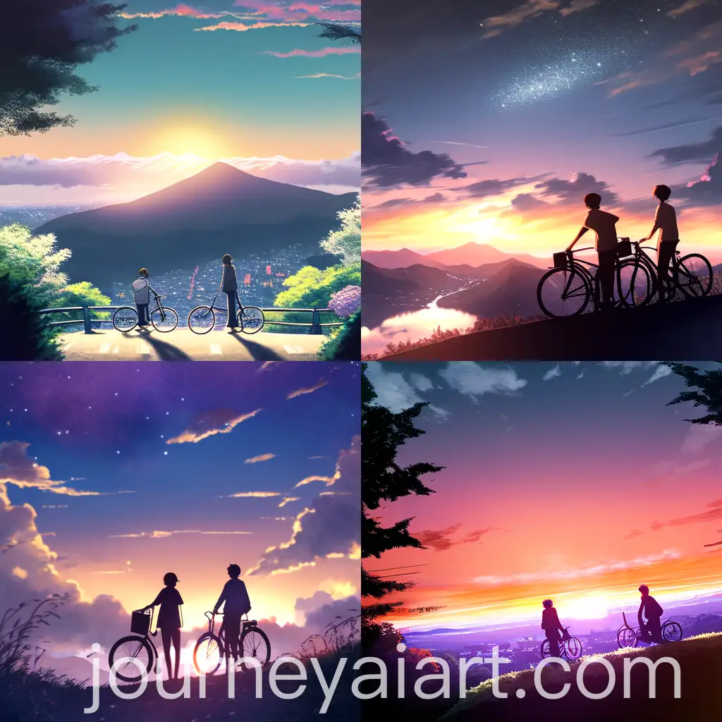 Romantic-Encounter-Two-Men-Face-to-Face-on-Hilltop-with-Bicycles