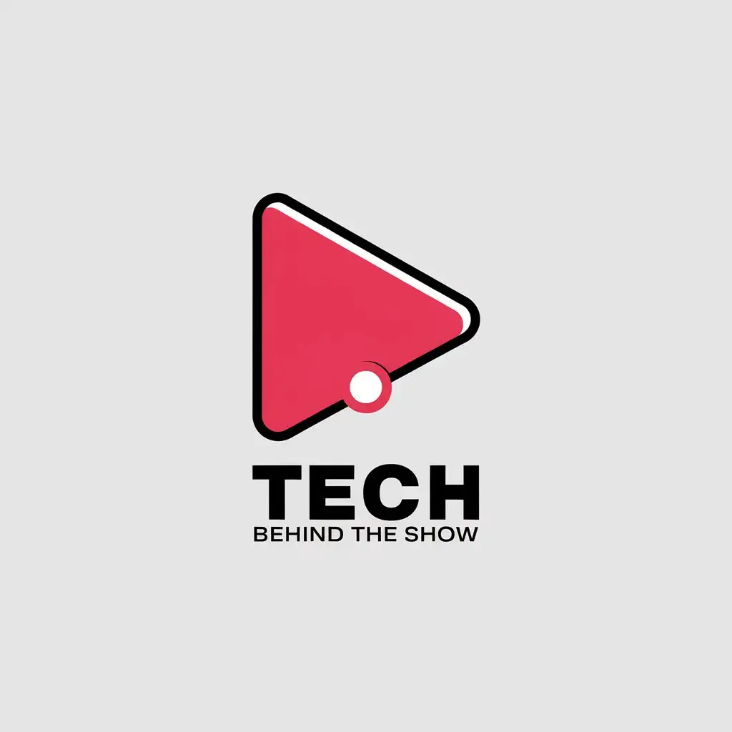 LOGO Design for Tech Behind The Show Red White with Bold Fonts and Minimalist Style