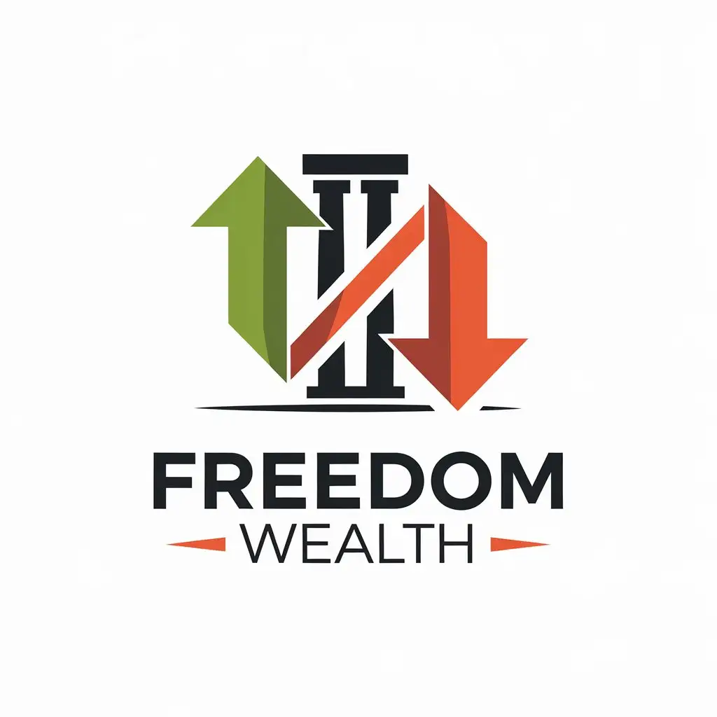 a vector logo design,with the text "Freedom wealth", main symbol:Stock exchange, trading,Moderate,clear background