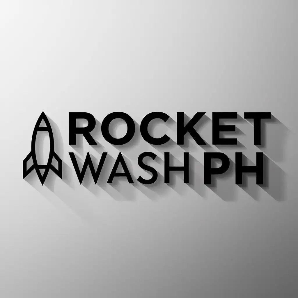 LOGO Design for Rocket Wash PH Rocket and Carwashing Theme with Moderate Style and Clear Background