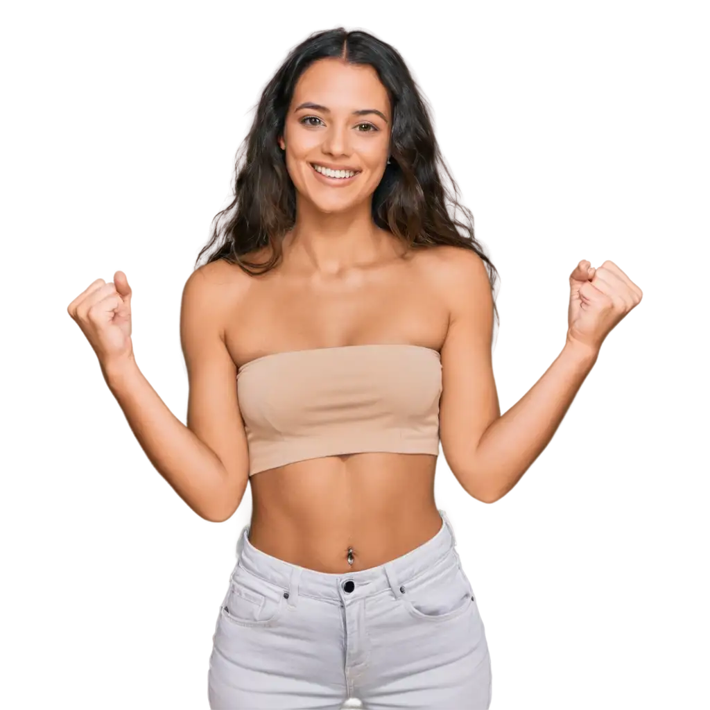 Create-a-HighQuality-PNG-Image-of-a-Woman-in-Beige-Strapless-Top