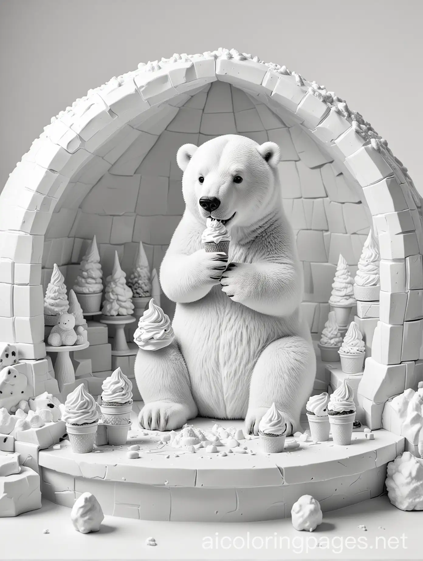 Polar-Bear-Making-Ice-Cream-in-a-Snowy-Igloo