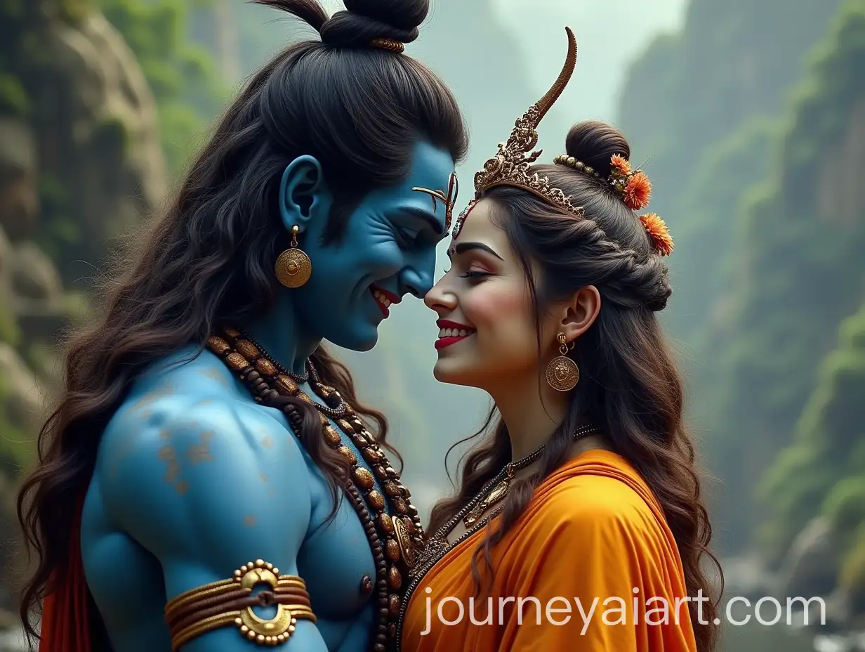 Lord-Shiva-and-Parvati-Celebrating-Happiness-in-Divine-Harmony