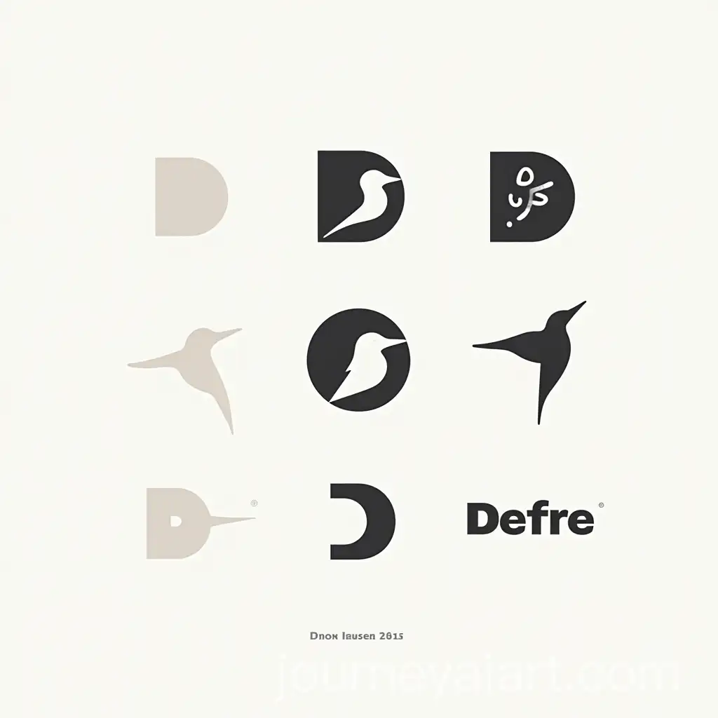 Five-Minimalist-Monochrome-Logos-Featuring-the-Letter-D-and-Kingfisher-in-Negative-Space-Styles