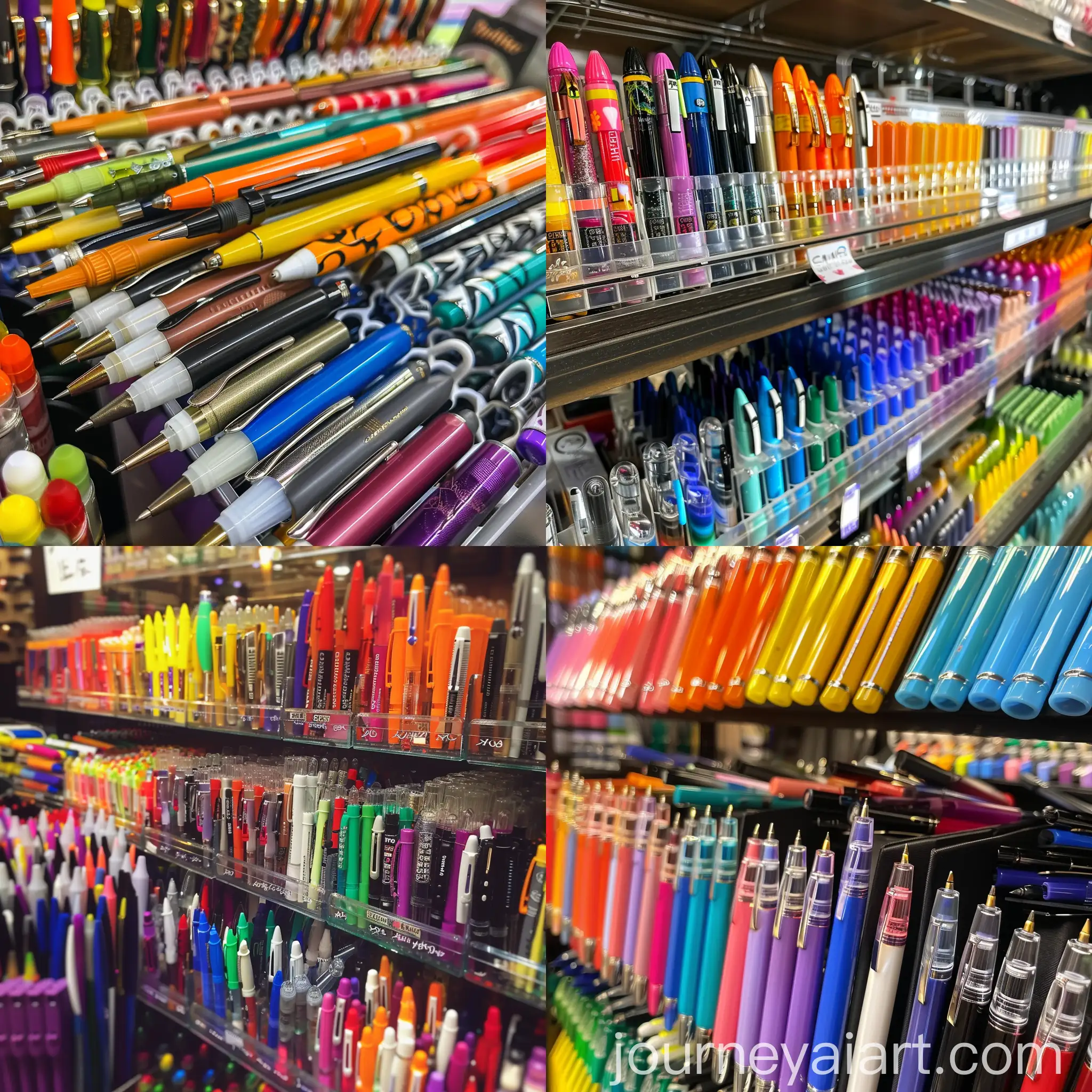 Stationery-Store-Promotion-Display-of-Pens-on-Sale