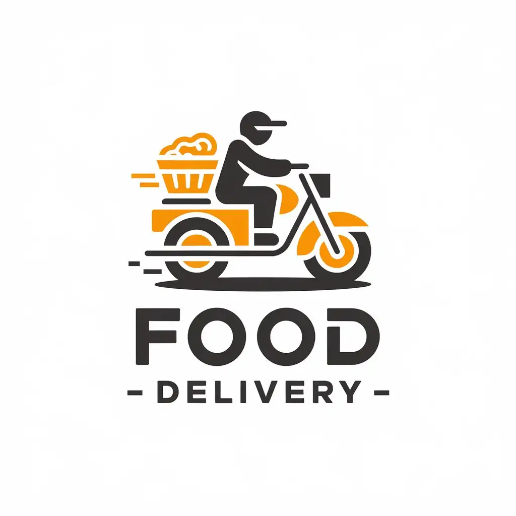 LOGO Design for Food Delivery Motorcycle Icon with Modern Style for Restaurant Industry