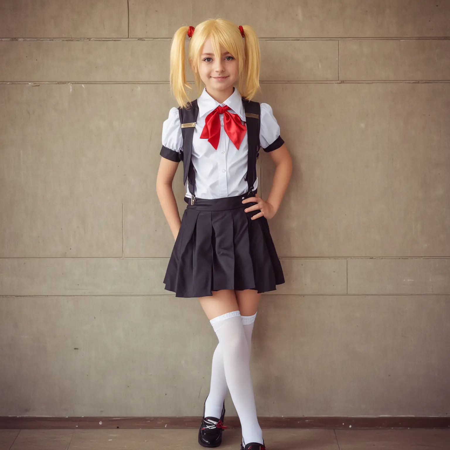 Young-Girl-in-School-Uniform-Participating-in-Cosplay-Contest