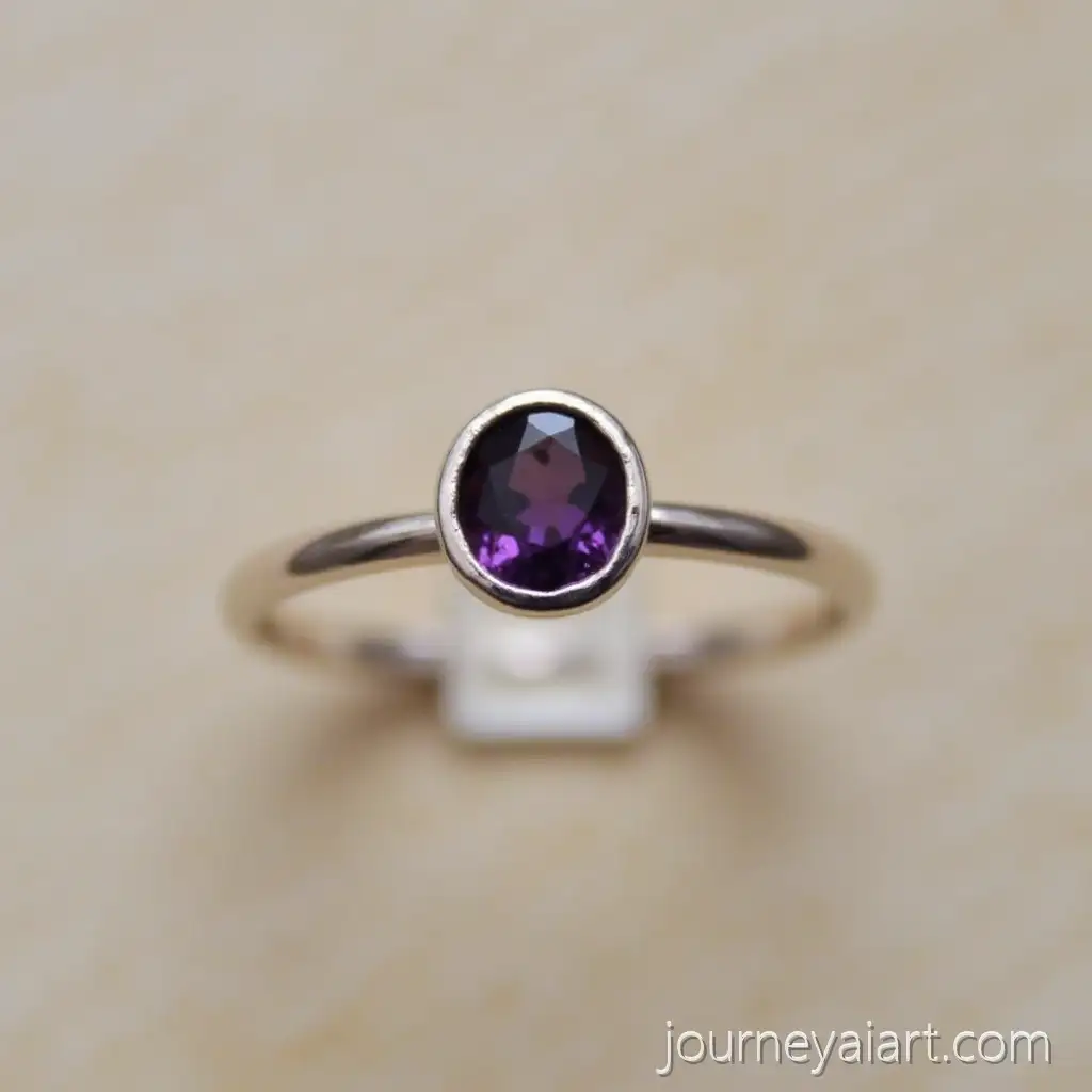 Elegant-Ring-with-Thin-Frame-and-Uncut-Purple-Stone