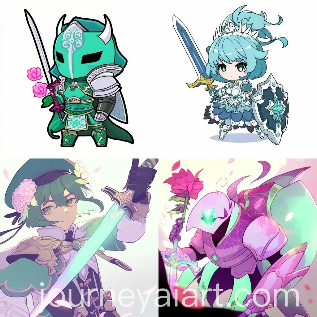 Fantasy-Character-Mintflower-Knight-in-Colorful-Armor