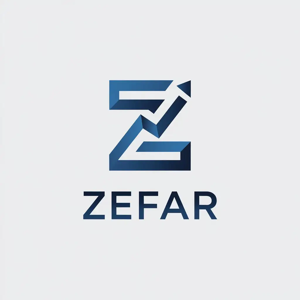 a vector logo design,with the text "Zefar", main symbol:Capital "Z", Trading related logo, bicolor, ,Minimalistic,be used in Finance industry,clear background