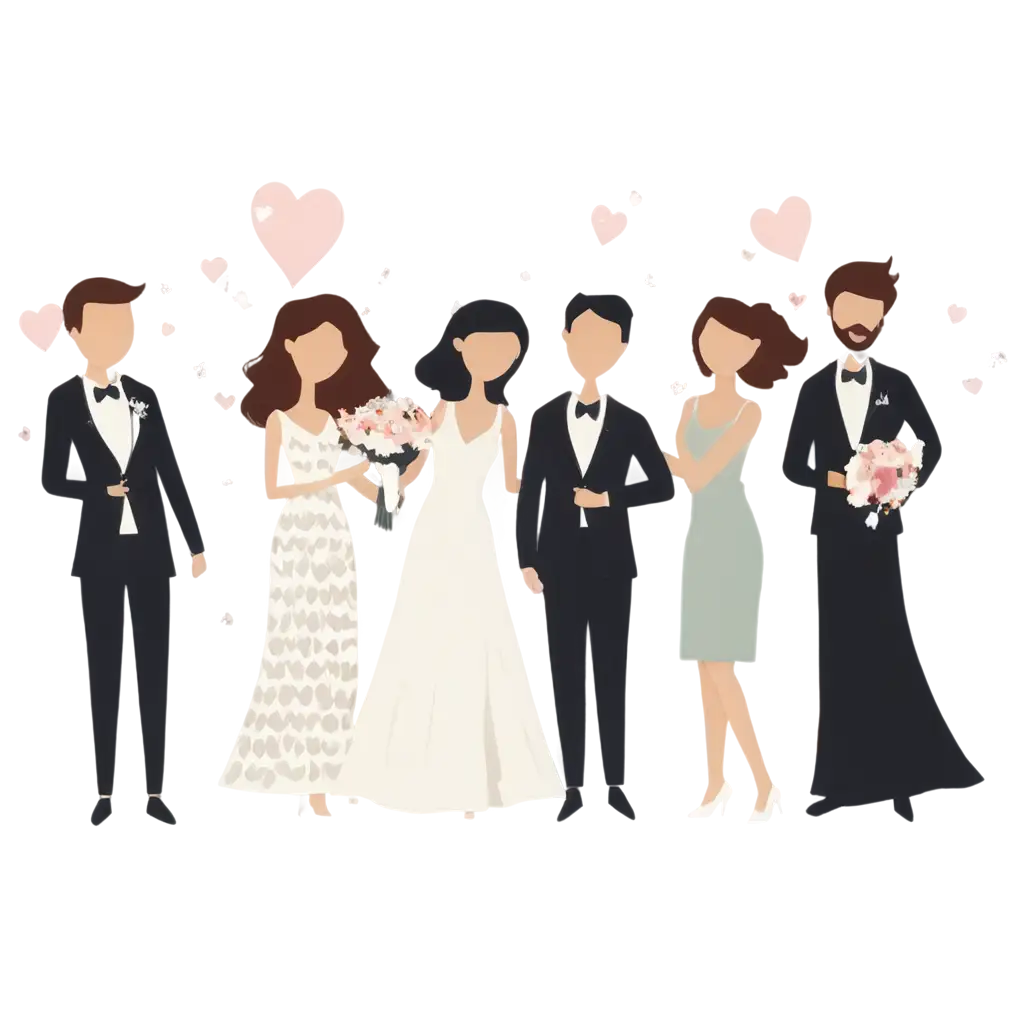 Wedding-with-Guests-Composition-PNG-HighQuality-Clipart-for-Various-Uses