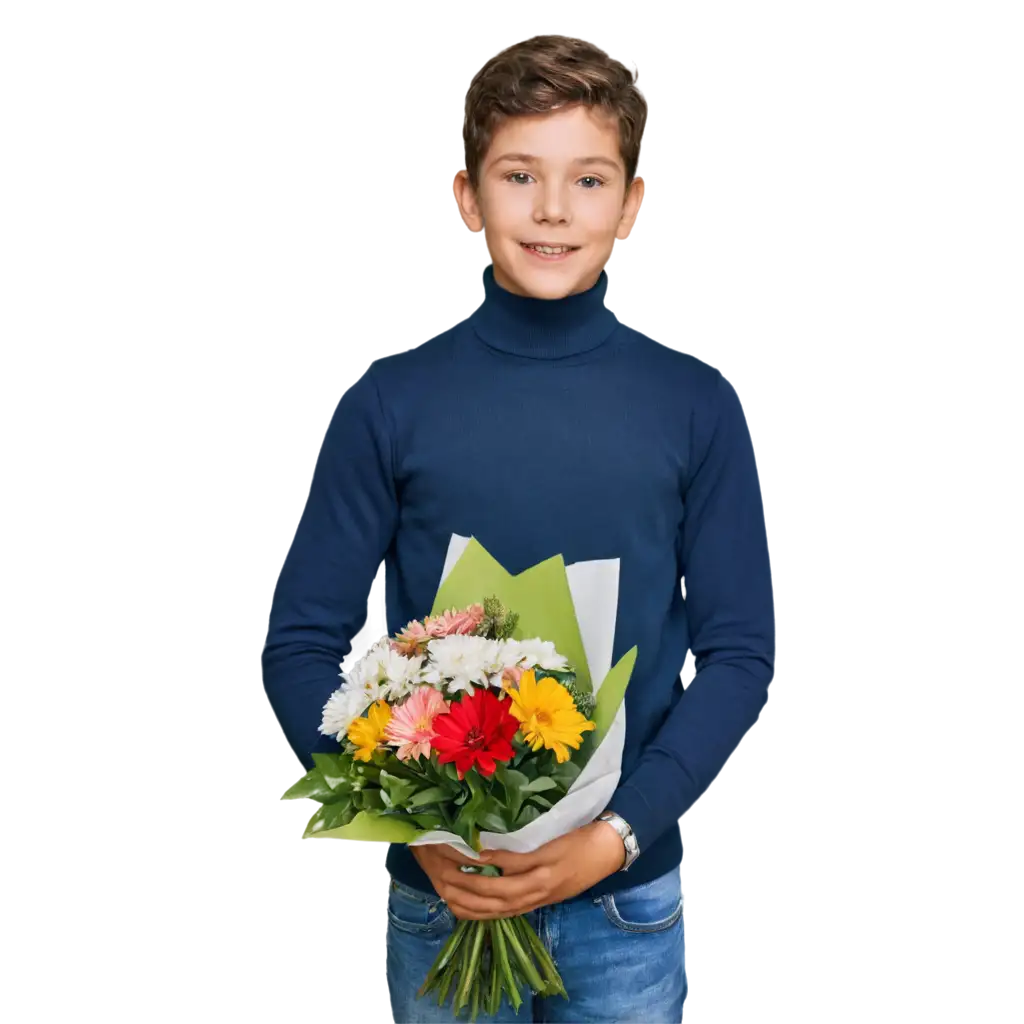 Boy-with-Bouquet-of-Flowers-PNG-Image-Freshness-and-Elegance-Captured