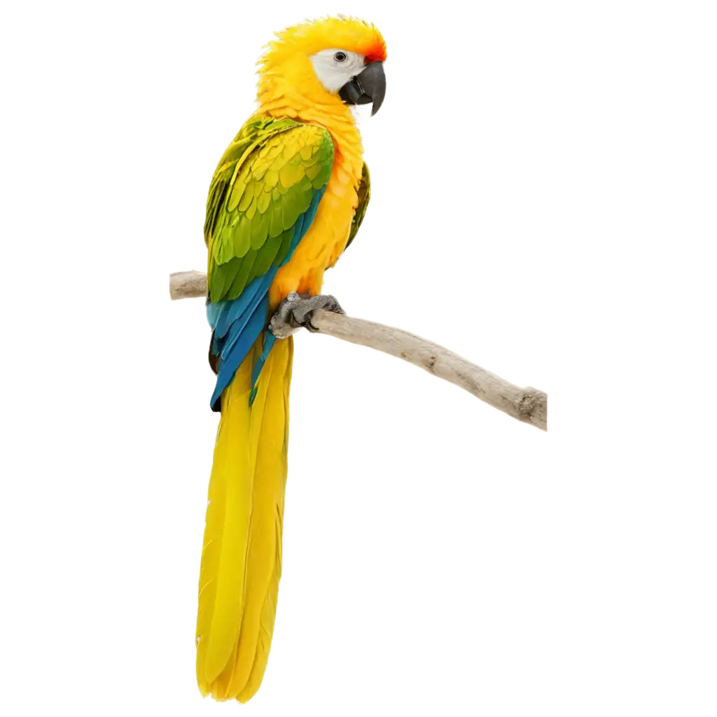 Sun-Sea-White-Beach-and-Yellow-Parrot-PNG-Vivid-Tropical-Scene-for-Digital-Content