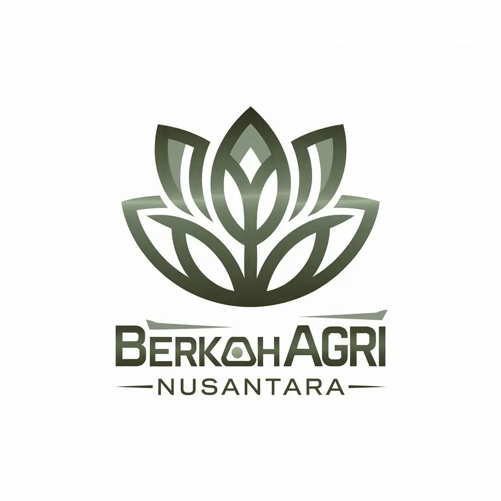 LOGO Design for Berkah Agri Nusantara Leaf Symbol with Clear Background and Modern Style