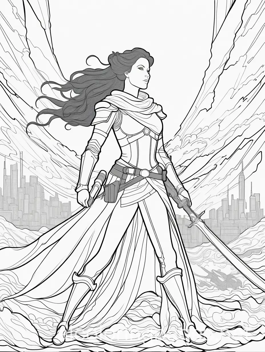 PostApocalyptic-Princess-Fighting-Tyrannical-Regime-Coloring-Page