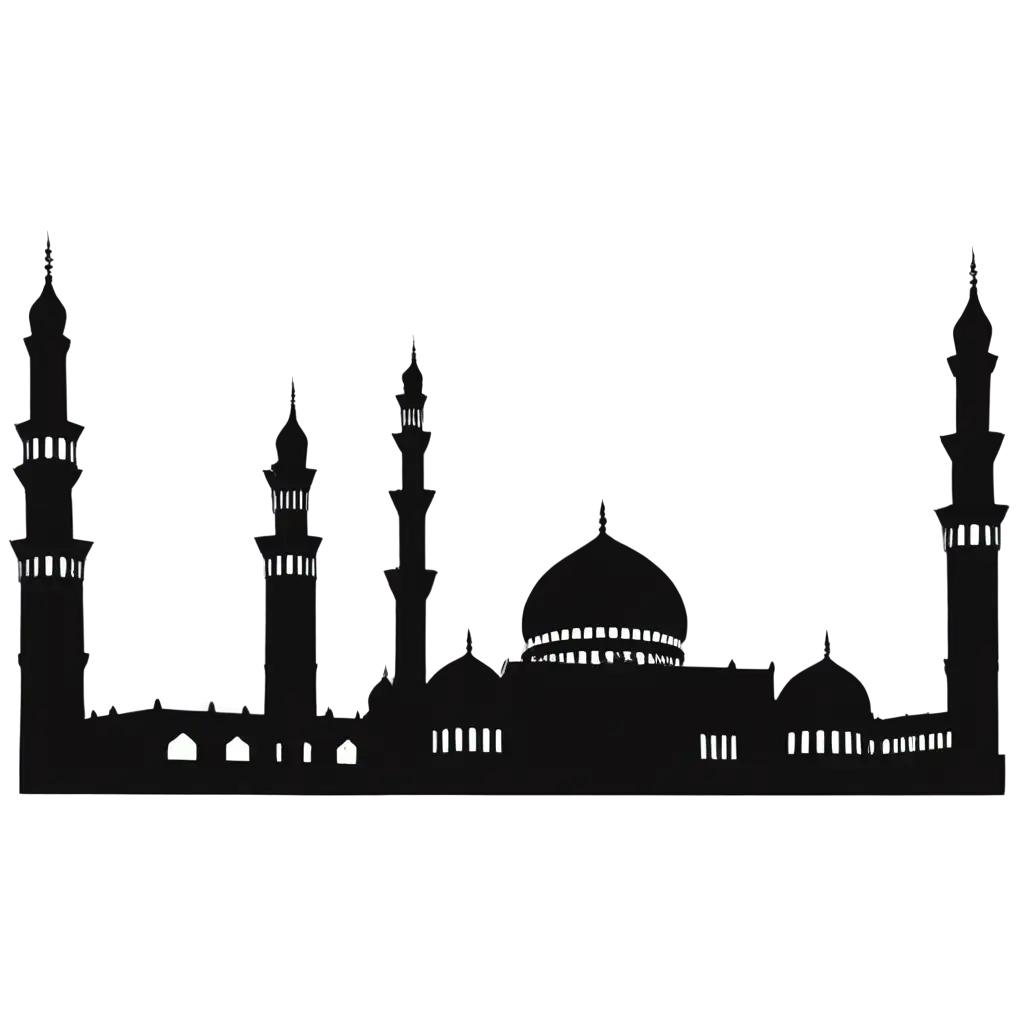 Masjid-Nabawi-Silhouette-PNG-Image-for-Stunning-Visual-Designs