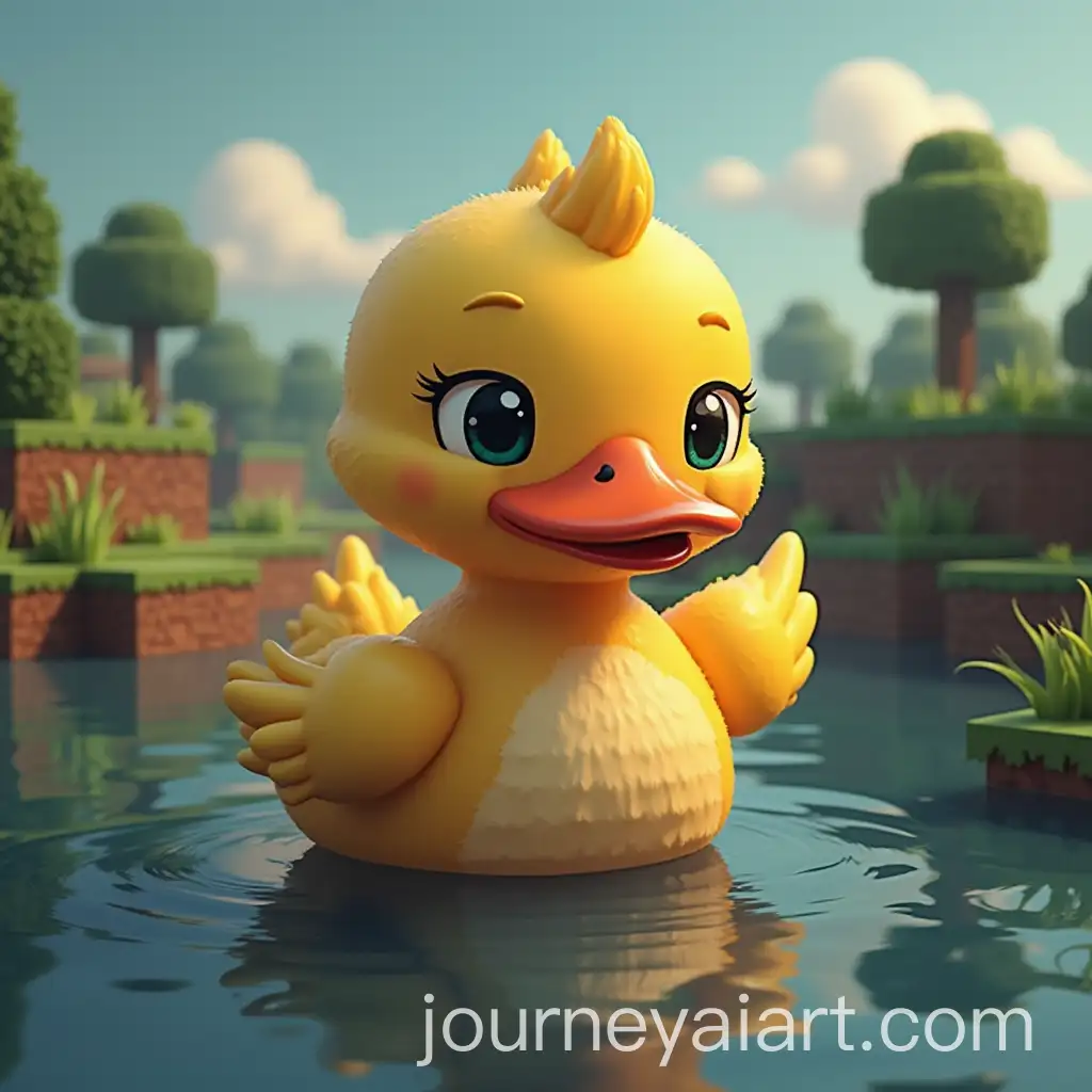 Minecraft-Style-Female-Duck-Character-Design