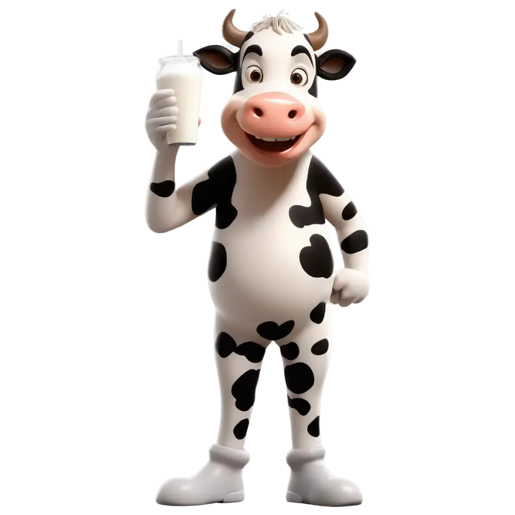 Realistic-and-Friendly-Cow-PNG-Character-Licking-Glass-of-Milk-in-Happy-Style