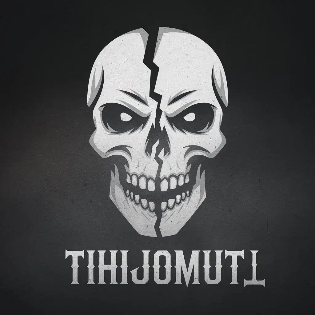 LOGO Design for TihijOMUT Private Military Company with Split Skull in Fog Theme