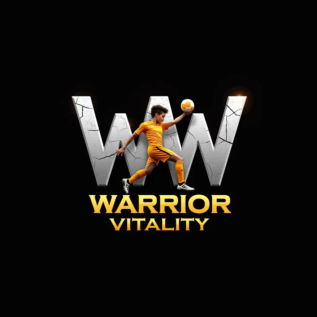 Dynamic-Soccer-Player-Logo-Design-with-Bold-WW-and-Warrior-Vitality