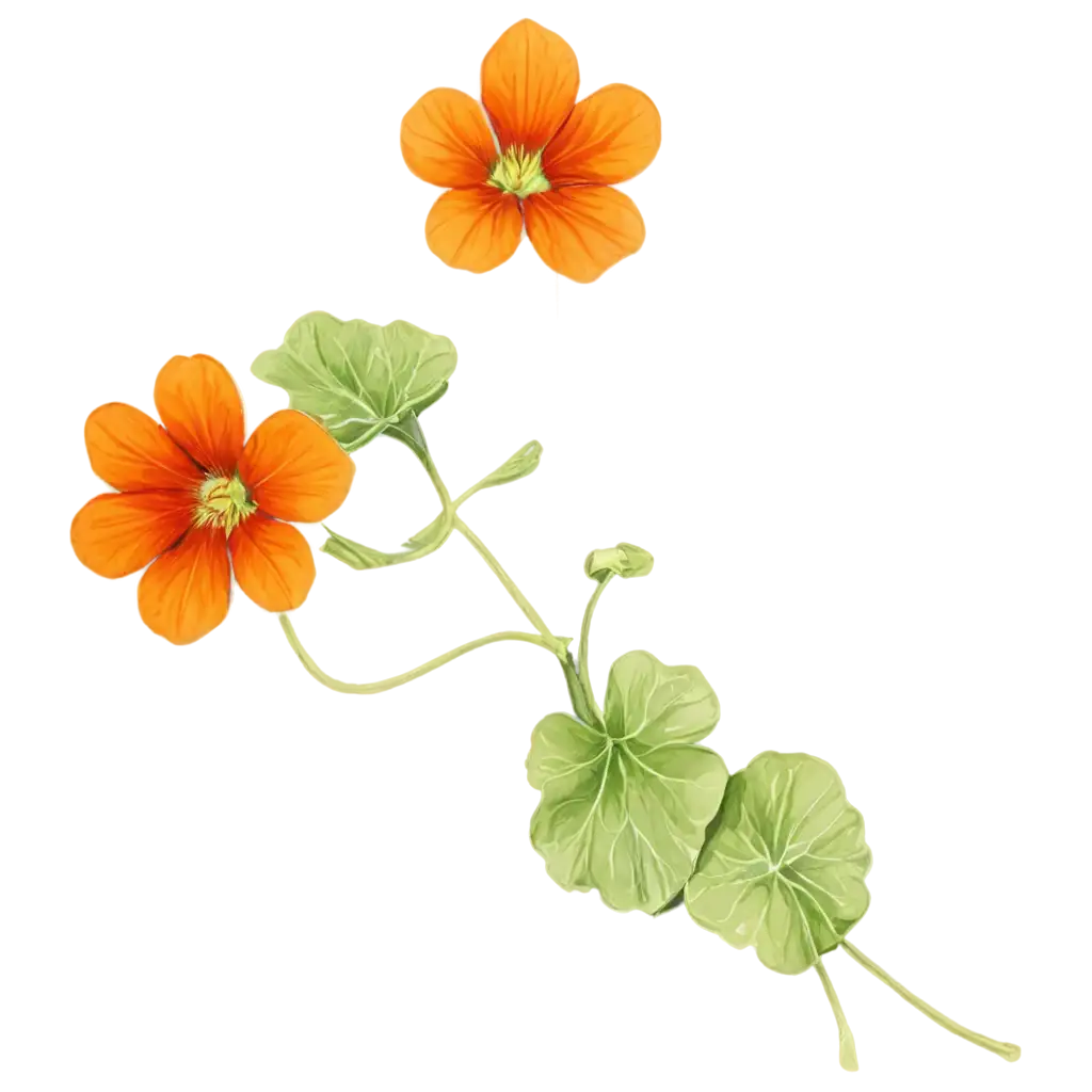Sketch-of-Nasturtium-Flower-PNG-HighQuality-Transparent-Image-for-Versatile-Usage