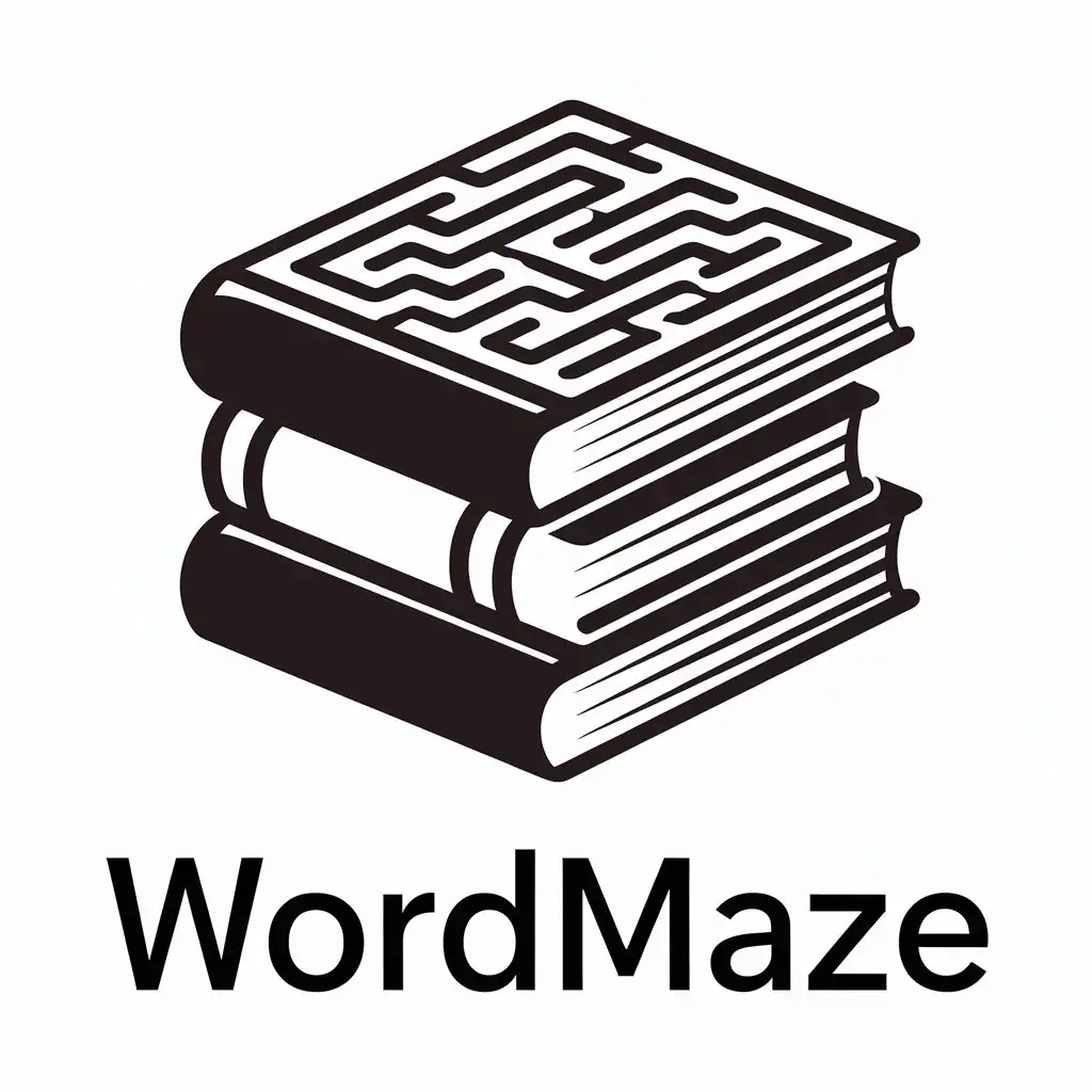 a vector logo design,with the text "WordMaze", main symbol:books,Moderate,clear background