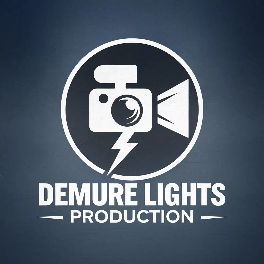 LOGO Design for Demure Lights Production Video Editing Media Production Theme with Clear Background