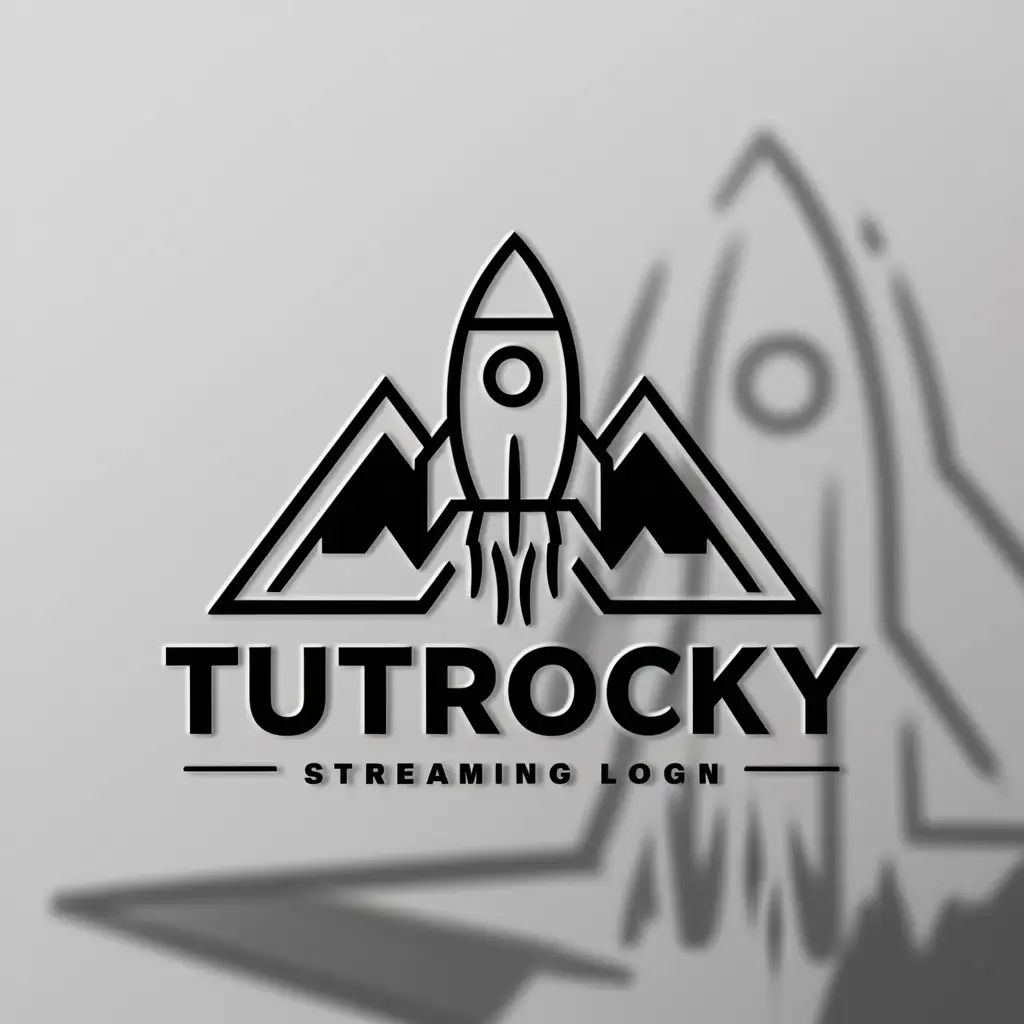 LOGO-Design-for-tutRocky-Rocket-and-Mountain-Theme-for-Streaming-Industry