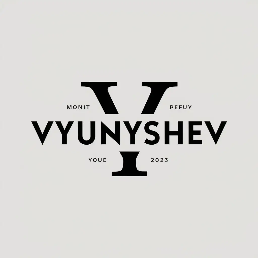 a vector logo design,with the text "Vyunyshev", main symbol:Letters,Moderate,be used in Others industry,clear background