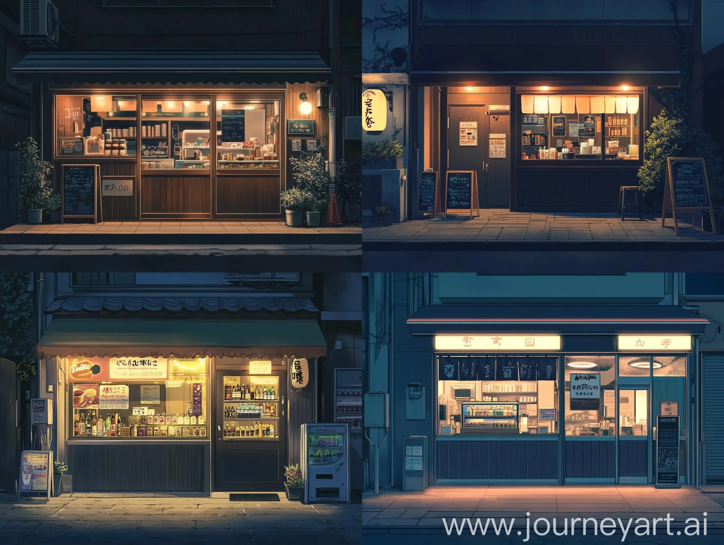 Nighttime-AnimeInspired-Coffee-Shop-Interior-with-Illuminated-Signage