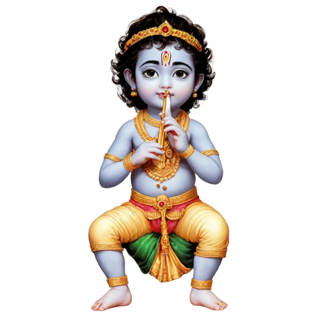 Little-Krishna-Sitting-on-Flute-PNG-Image-Serene-and-Artistic-Visual-Creation