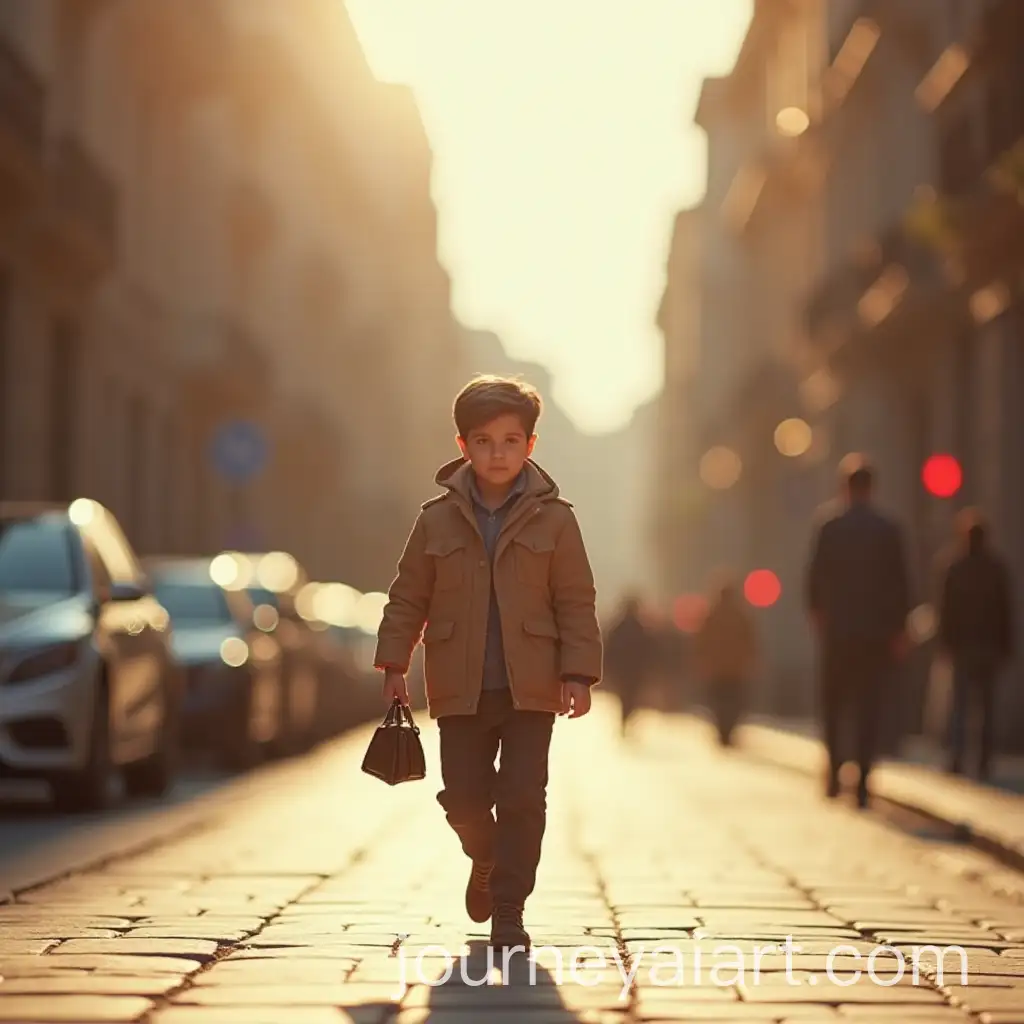 Persian-Boy-Walking-in-Sunlit-Street