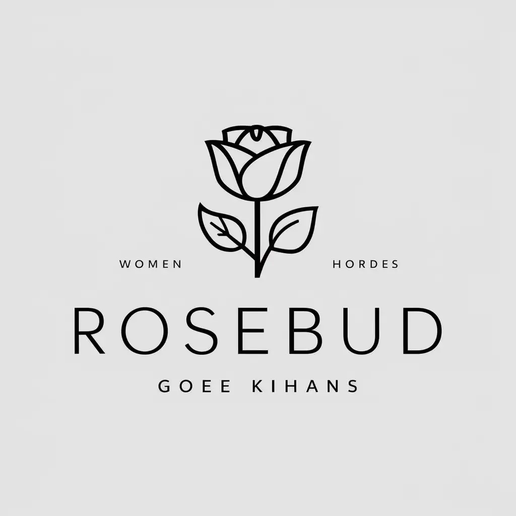 a vector logo design,with the text "Rosebud", main symbol:rose,Minimalistic,be used in women's clothing industry,clear background