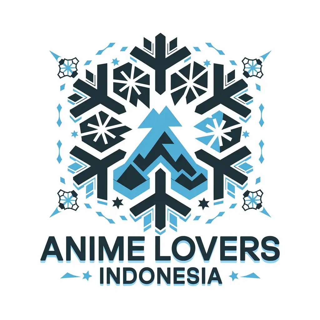 LOGO Design for Anime Lovers Indonesia Winter Theme with Black Background for Entertainment Industry