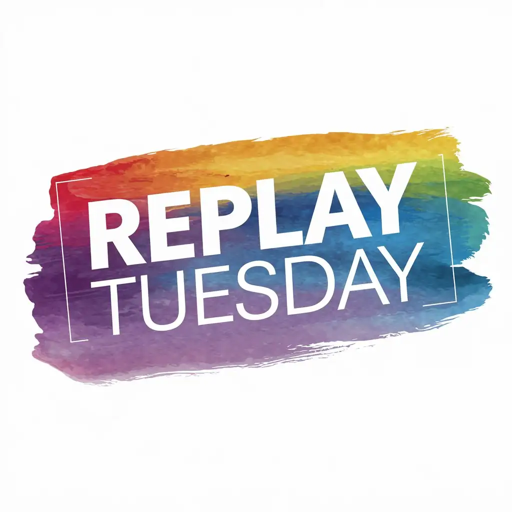 Vibrant Watercolor Logo Design for Replay Tuesday