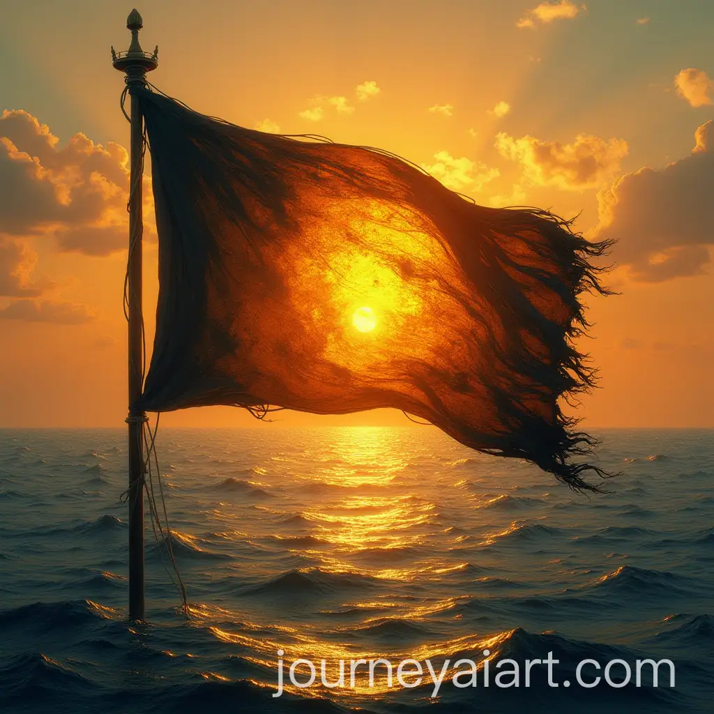 Golden-Flag-with-Rising-Sun-over-the-Sea