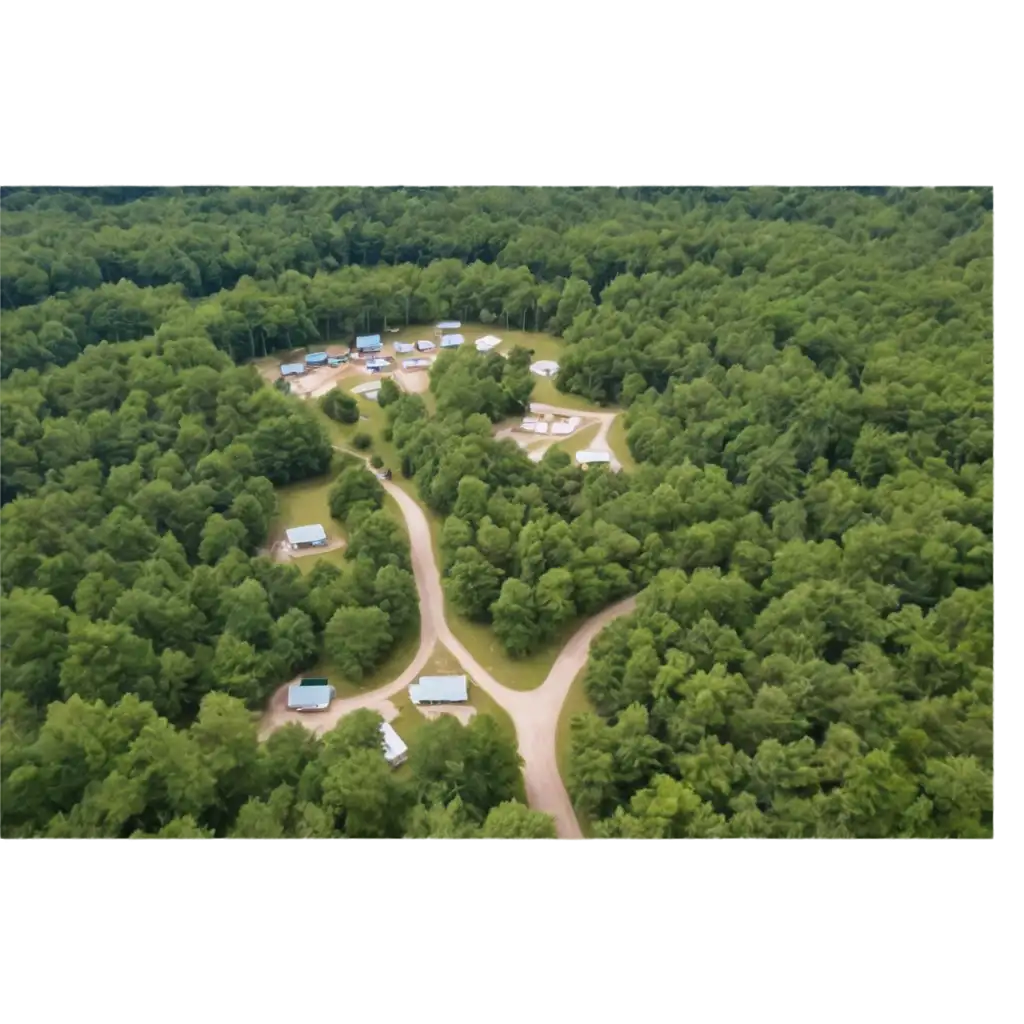 Aerial-View-of-Log-Cabins-Campground-PNG-Stunning-Nature-Landscape-in-HighQuality-Format