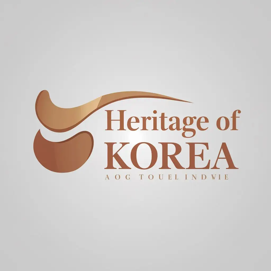 a logo design,with the text "Heritage of Korea", main symbol:Korea,Moderate,be used in Travel industry,clear background