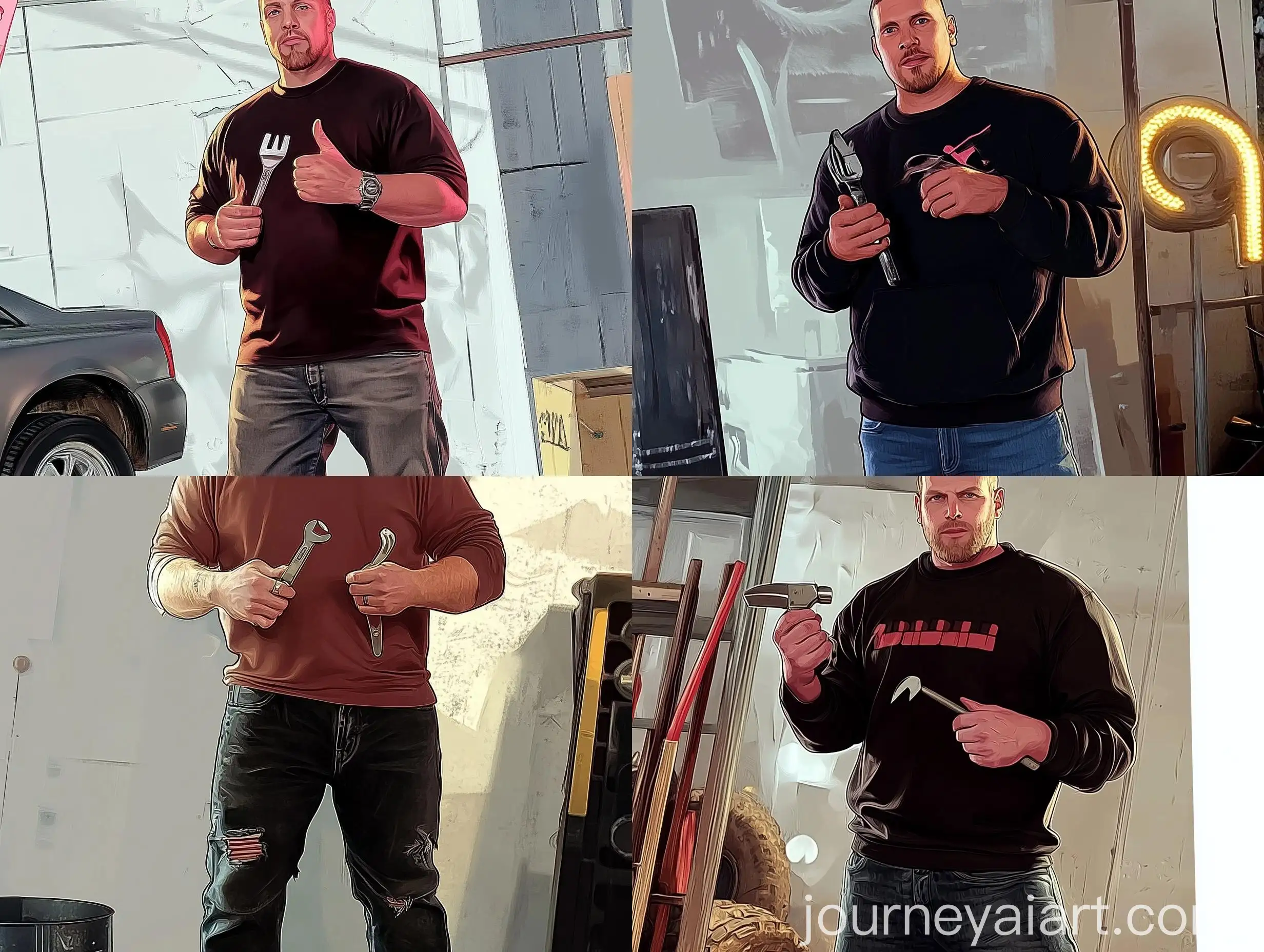 GTA-Style-Characters-Holding-Tools-in-Urban-Environment