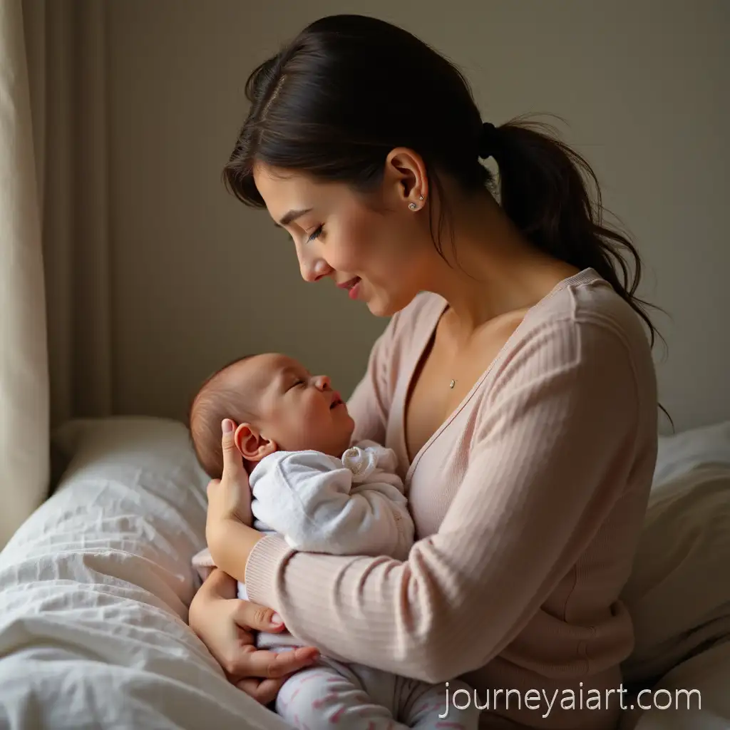 Mother-Breastfeeding-Baby-in-a-Peaceful-Home-Setting