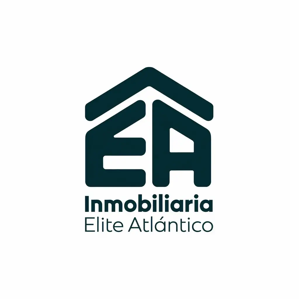 a vector logo design,with the text "inmobiliaria elite atlántico", main symbol:la E and A, from elite atlantic real estate. with comic or times new roman letter type.,Moderate,be used in Construction industry,clear background