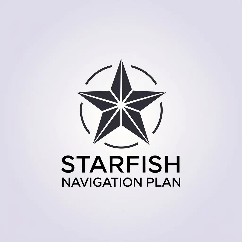 LOGO Design for Starfish Navigation Plan Minimalistic FivePointed Star with Clear Background for the Internet Industry