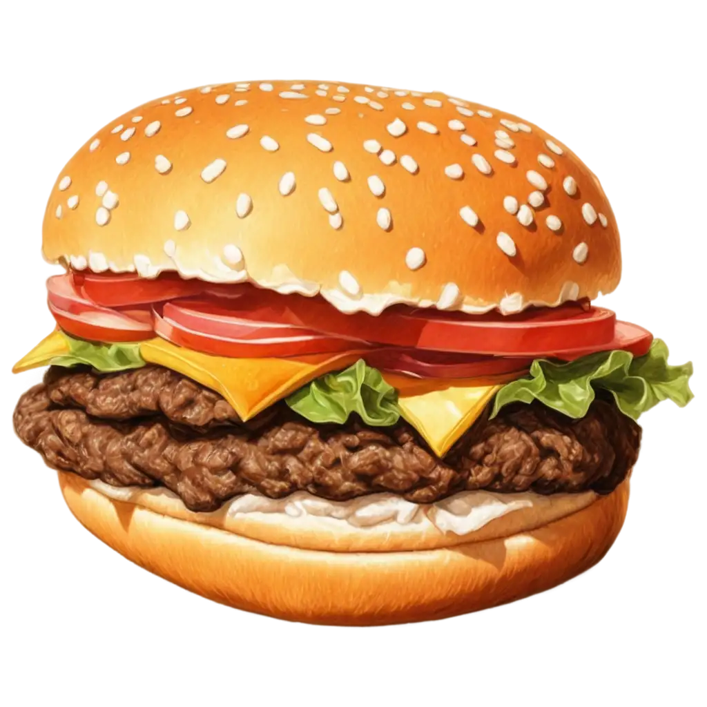 Appetizing-Drawn-Burger-PNG-HighQuality-Image-for-Food-Branding-and-Digital-Design