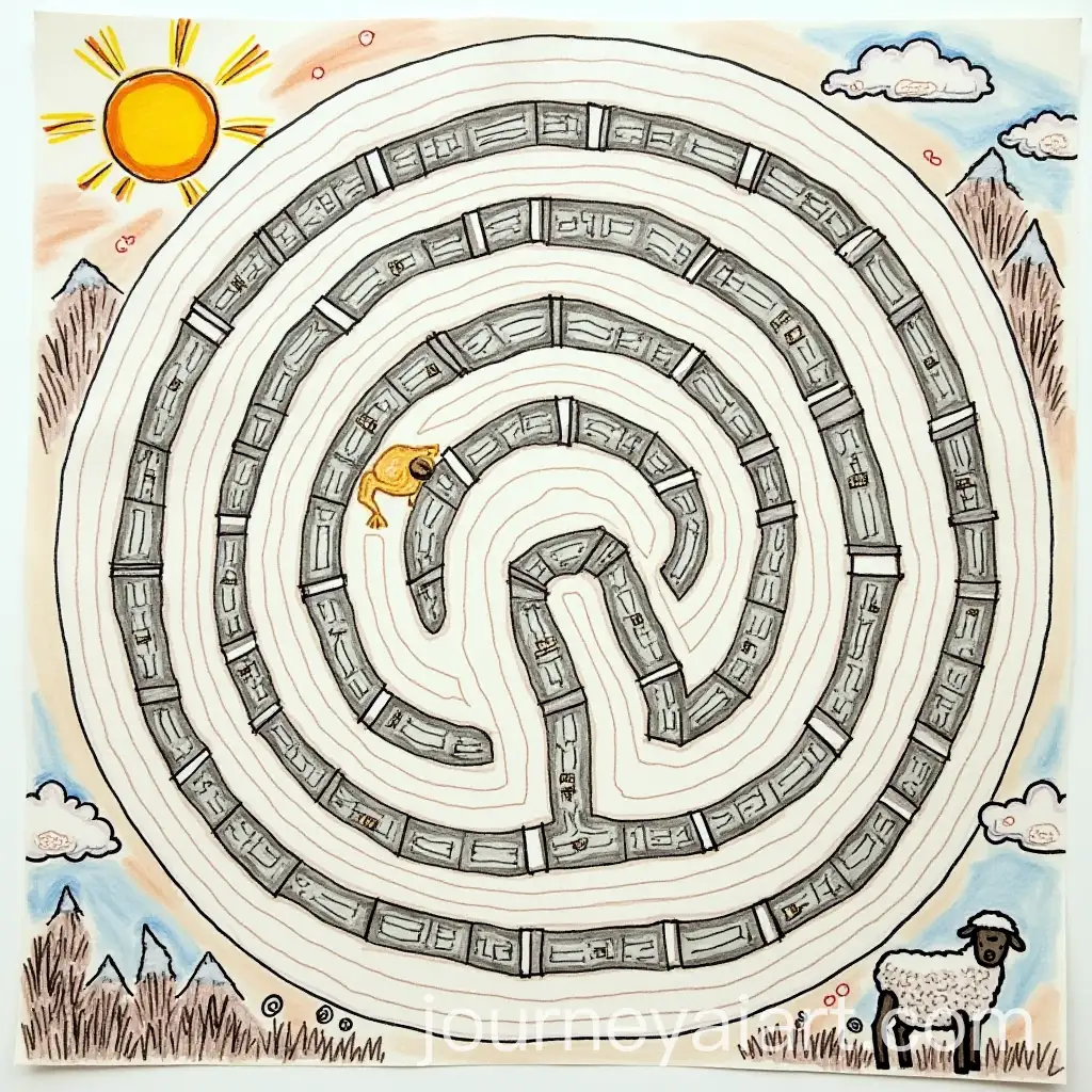 Childrens-Labyrinth-Drawing-with-Jesus-and-Lost-Sheep