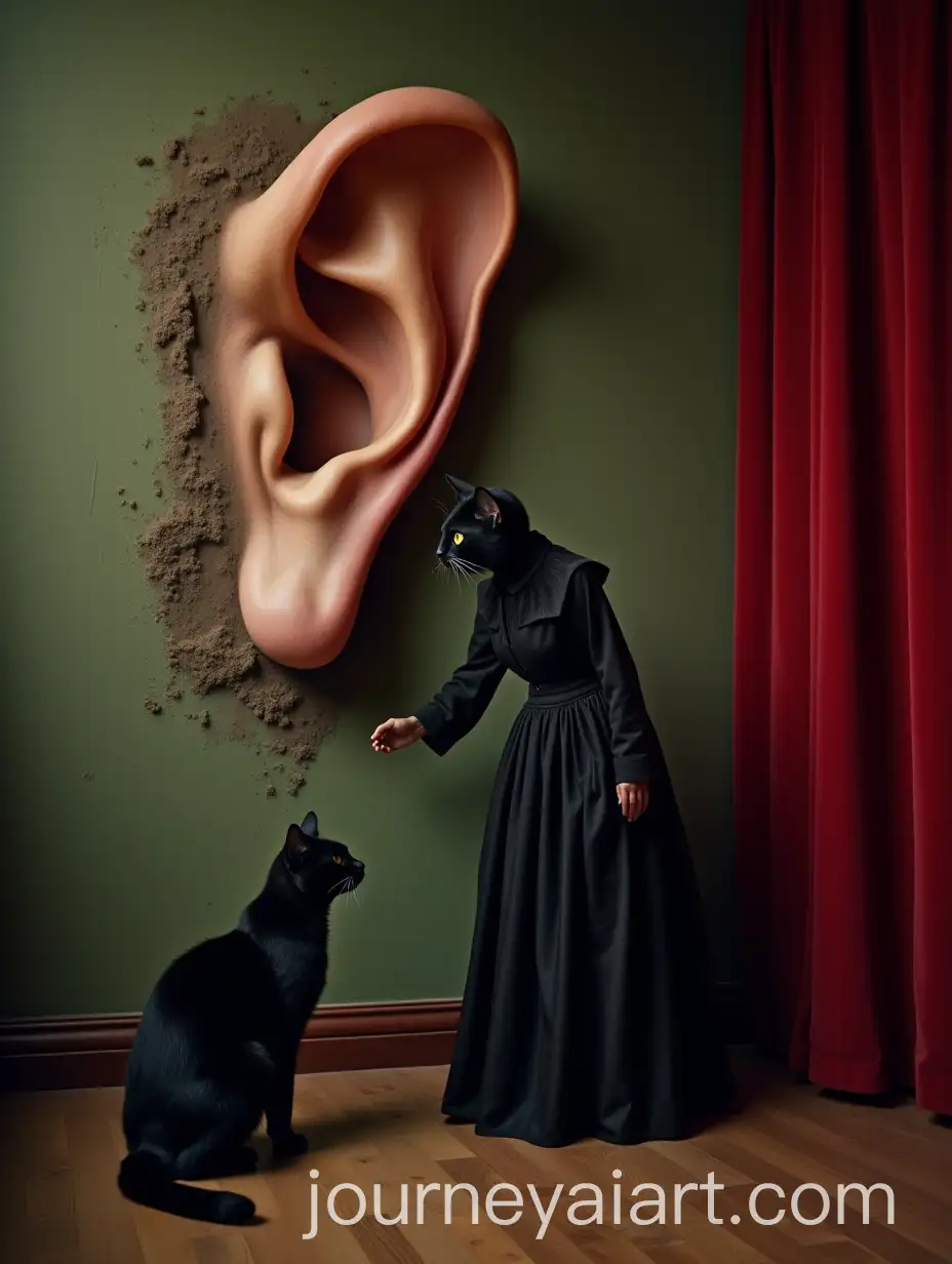Whispering-Secrets-Black-Cat-in-Victorian-Hall