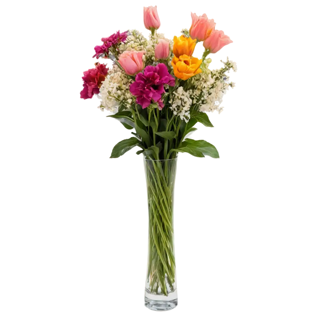 Different-Tall-Flowers-in-a-Vase-PNG-HighQuality-Transparent-Image-for-Versatile-Uses