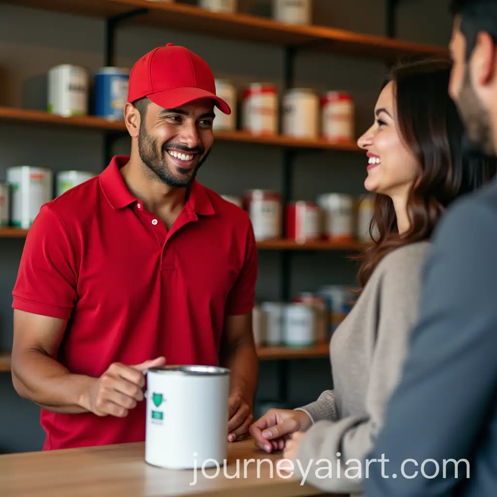 Young-Mexican-Male-Store-Owner-Assisting-Customers-at-Paint-Store